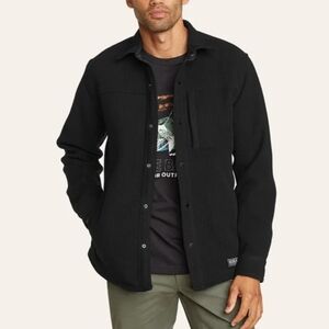 Eddie Bauer Men's Black Corded Fleece Shirt Jacket